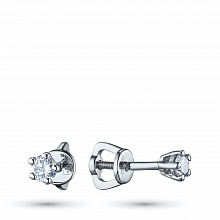 Пусеты из белого золота с бриллиантами (изготовление)