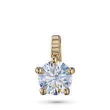 Классическая подвеска из желтого золота с бриллиантом