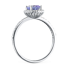 Кольцо из белого золота с бриллиантами и танзанитом (изготовление)