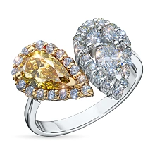 Кольцо из комбинированного золота c бриллиантами