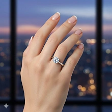 Помолвочное кольцо из белого золота с бриллиантом