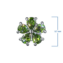 Пусеты из серебра с хромдиопсидами (изготовление)
