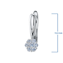 Серьги из серебра c бриллиантами