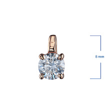 Классическая подвеска из красного золота с бриллиантом