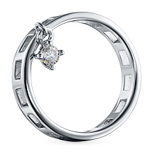 Обручальное кольцо из серебра (изготовление) с бриллиантом