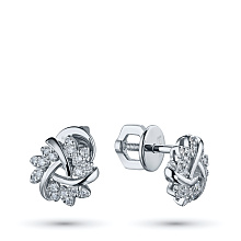 Пусеты из белого золота с бриллиантами (изготовление)