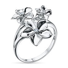 Кольцо из серебра c бриллиантами