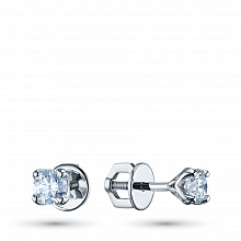 Пусеты из белого золота (изготовление) с бриллиантами