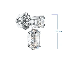 Пусеты из белого золота c бриллиантами