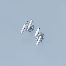 Пусеты из белого золота с бриллиантами (изготовление)