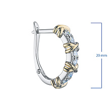 Серьги из комбинированного золота c бриллиантами