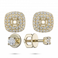 Пусеты из желтого золота с бриллиантами (изготовление)