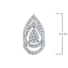 Классическая подвеска из серебра c бриллиантами