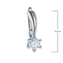 Серьги из белого золота с бриллиантом