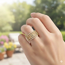 Кольцо из желтого золота c бриллиантами