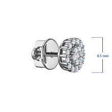 Пусеты из серебра c бриллиантами