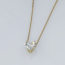 Подвеска из желтого золота с бриллиантом выращенным