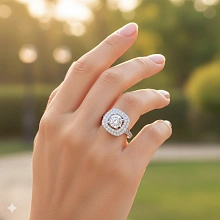 Кольцо из белого золота c бриллиантами