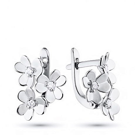 Серьги из серебра с бриллиантами