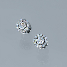 Пусеты из серебра c бриллиантами