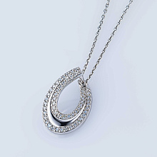 Классическая подвеска из серебра c бриллиантами