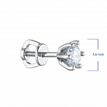 Пусеты из белого золота (изготовление) с бриллиантом