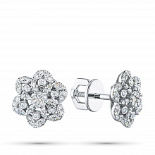 Пусеты из белого золота с бриллиантами (изготовление)