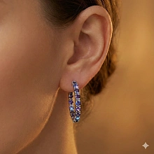 Серьги из серебра с сапфирами и бриллиантами