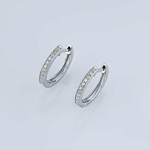 Серьги из белого золота (изготовление) с бриллиантом