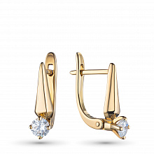 Серьги из желтого золота с бриллиантами (изготовление)