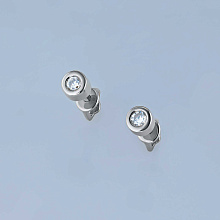 Пусеты из белого золота с бриллиантом