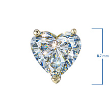 Подвеска из желтого золота с бриллиантом выращенным