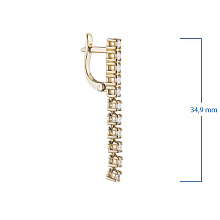 Серьги из желтого золота c бриллиантами