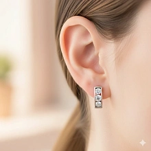 Серьги из белого золота c бриллиантами