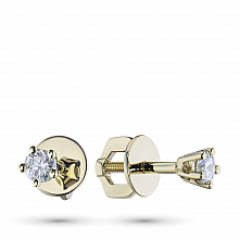 Пусеты из желтого золота с бриллиантами (изготовление)