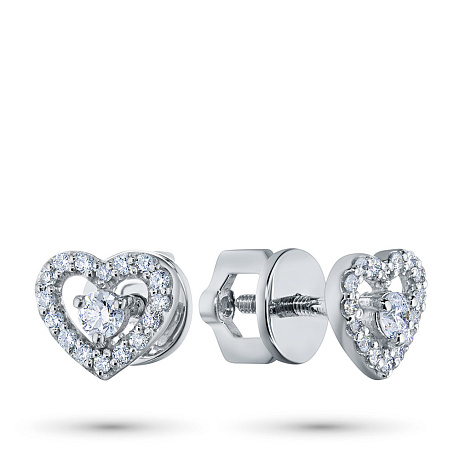 Пусеты из белого золота