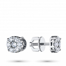 Пусеты из белого золота с бриллиантами (изготовление)