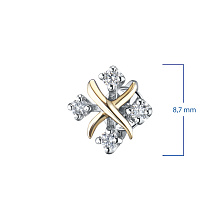 Пусеты из комбинированного золота c бриллиантами