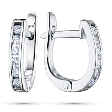Серьги из серебра c бриллиантами
