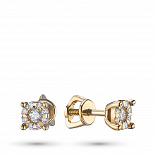 Пусеты из желтого золота с бриллиантами (изготовление)