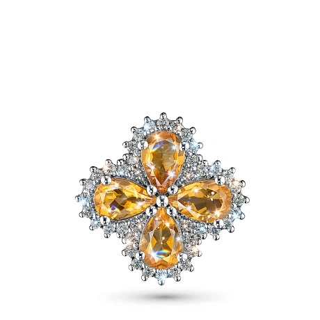 Подвеска из белого золота с цитринами