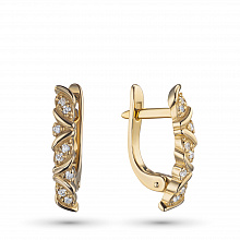 Серьги из желтого золота с бриллиантами (изготовление)