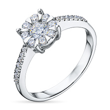 Кольцо из серебра c бриллиантами