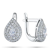 Серьги из белого золота c бриллиантами