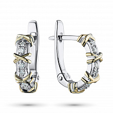 Серьги из комбинированного золота с бриллиантами (изготовление)