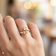 Кольцо из серебра с цитринами