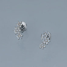 Пусеты из серебра c бриллиантами