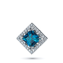 Подвеска из белого золота с бриллиантами и топазом (изготовление)