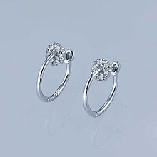 Серьги из серебра c бриллиантами