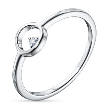 Классическое кольцо из серебра с бриллиантом